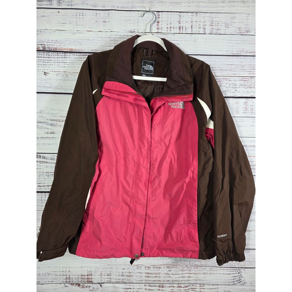 The North Face Women's XL Hyvent Waterproof Shell jack Pink Brown NO HOOD/LINER